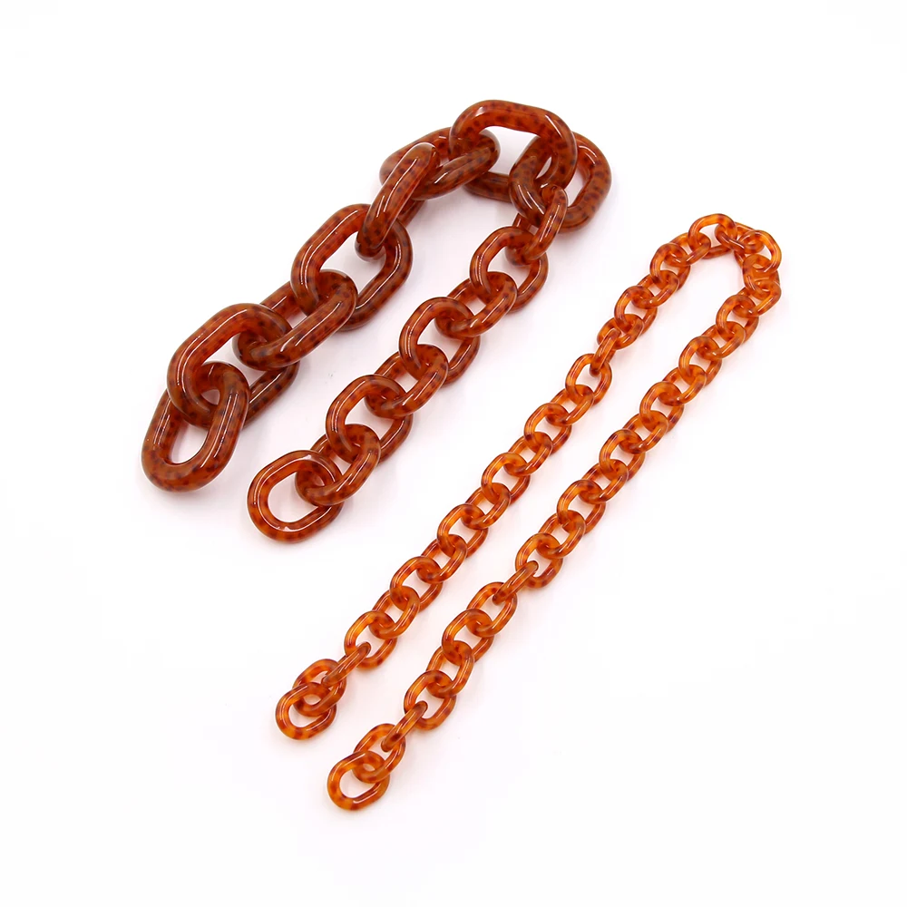 Catena a doppia catena a acetato di acetato di guscio di tartaruga ambra