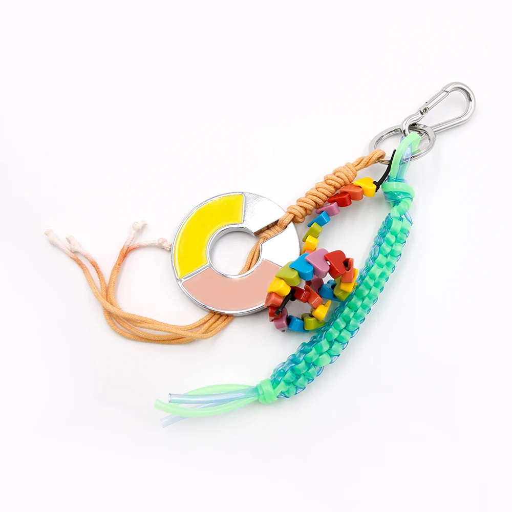 Keychain intrecciato in tessuto multicolore