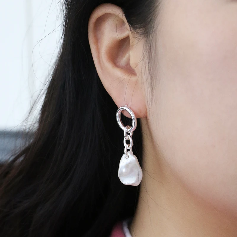 Orecchini di perle in ottone placcato in argento